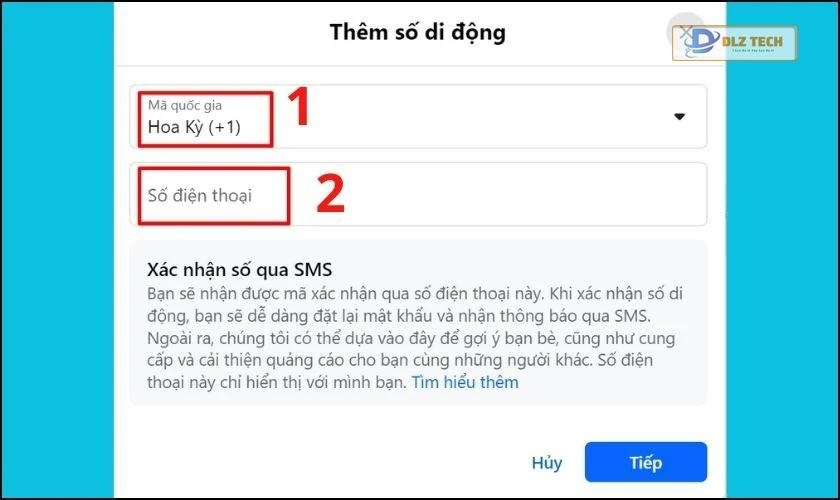 Tiến hành nhập số điện thoại