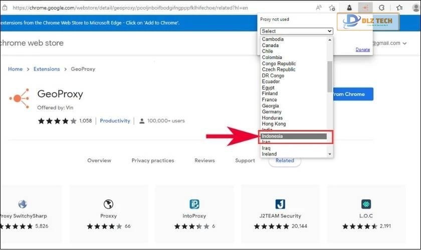 Chọn biểu tượng GeoProxy