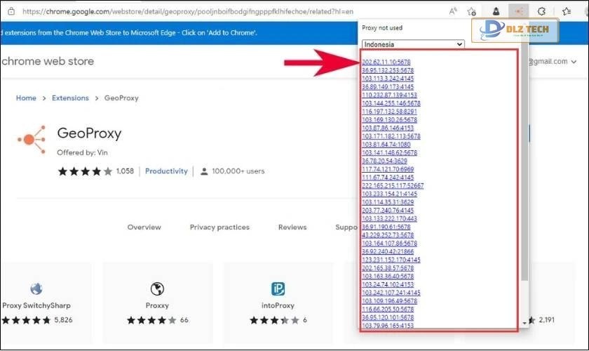Chọn một địa chỉ Proxy
