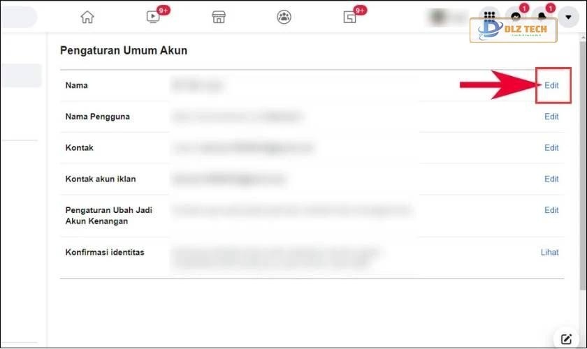 Chọn Nama (Tên) để đổi