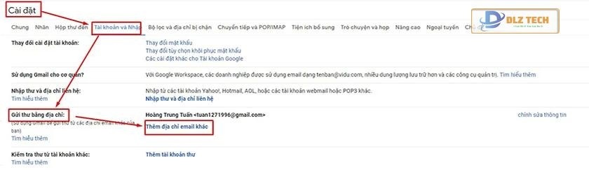Một cửa sổ cài đặt hiện ra