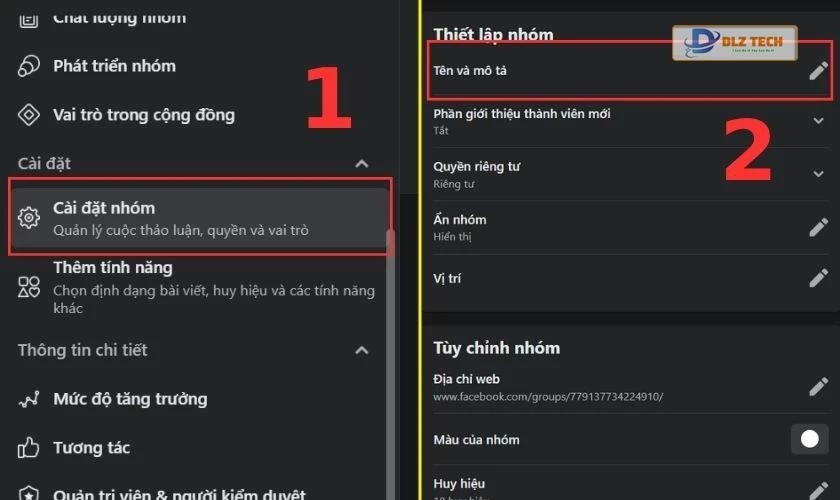 Click chuột phải vào biểu tượng cây bút ở mục Tên và mô tả