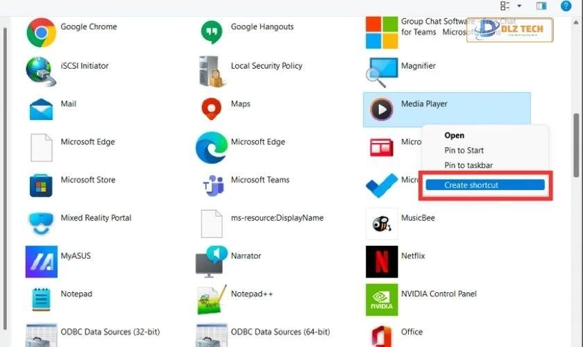 Chọn ứng dụng muốn đưa ra màn hình chính máy tính 