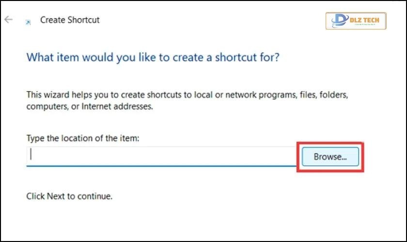 Click vào Browse để chọn ứng dụng cần đưa ra màn hình máy tính 