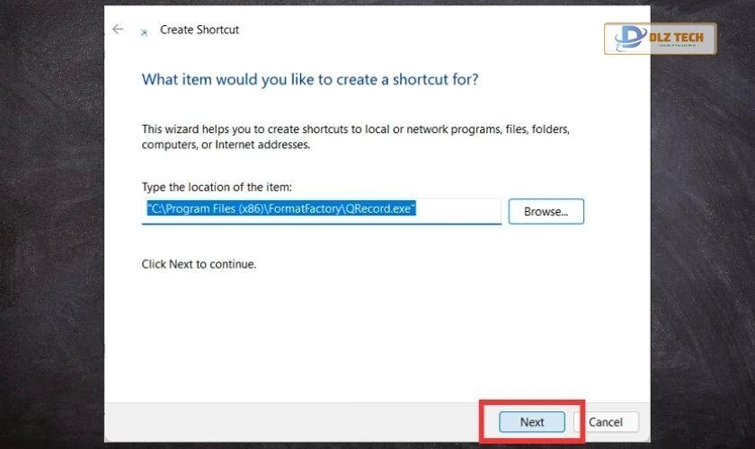 Nhấn Next để tiếp tục 