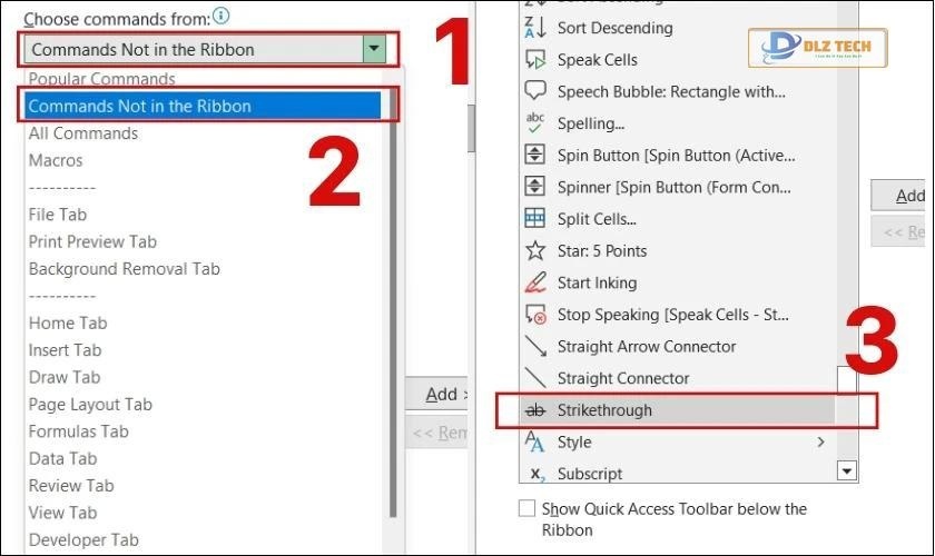 Chọn vào ô Strikethrough