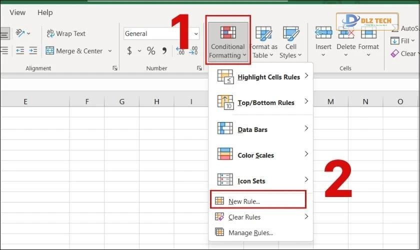 Chọn Conditional Formatting và New rule 