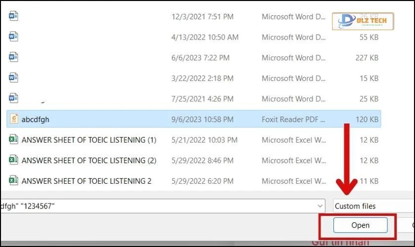 Chọn file Word cần ghép 