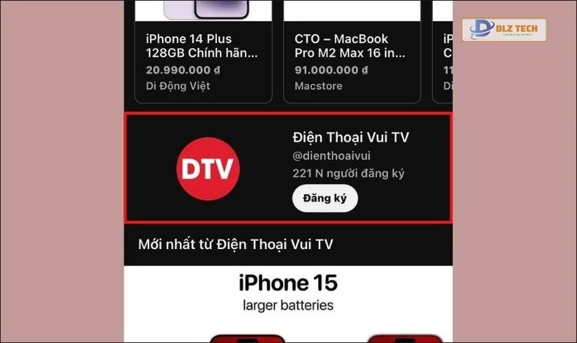 Chọn kênh YouTube cần chặn