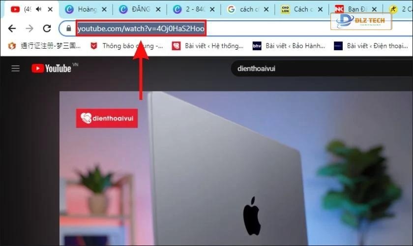 Copy đường link video