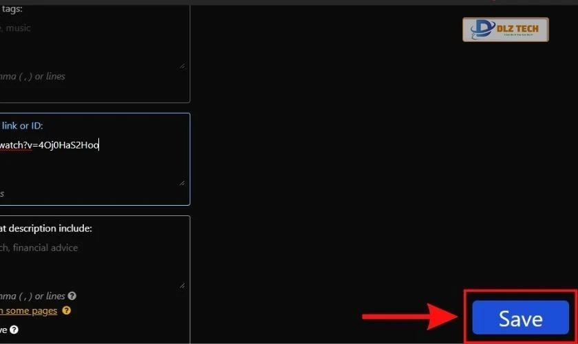Nhấn Save để hoàn tất