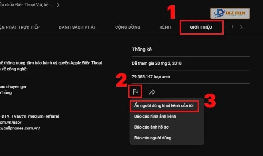 Các bước thực hiện cách chặn kênh YouTube trên laptop