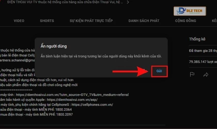 Xác nhận việc chặn kênh