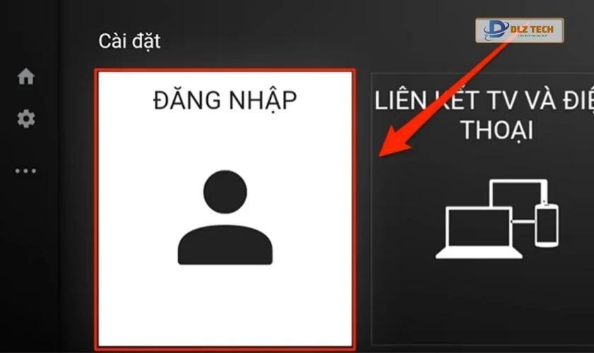 Đăng nhập tài khoản vào YouTube TV