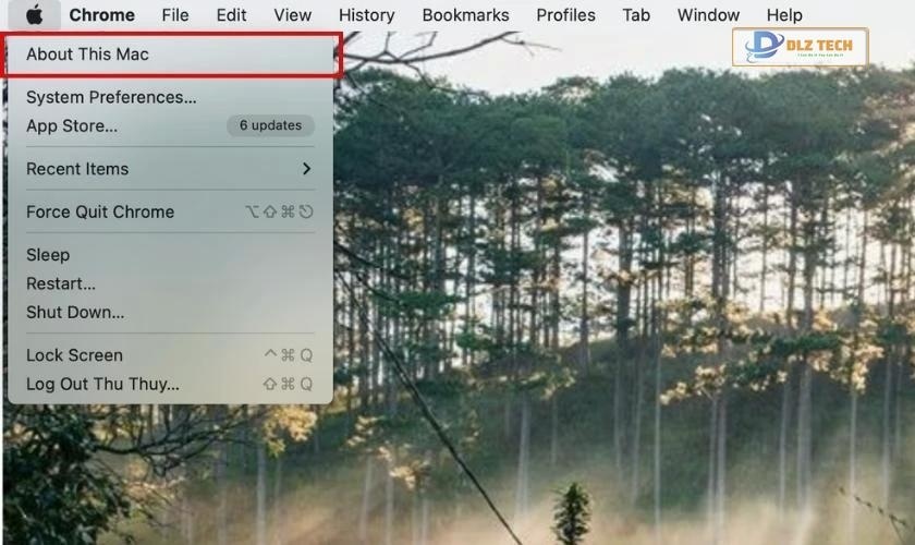 Chọn About this Mac để kiểm tra thông tin máy 