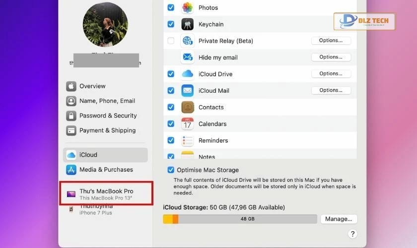 Chọn vào thiết bị để kiểm tra thông tin MacBook chính hãng