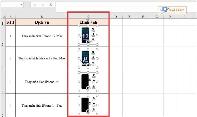 Hoàn tất chèn nhiều ảnh vào Excel vừa ô và không bị vỡ