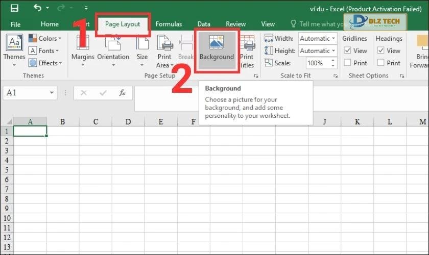 Hướng dẫn insert ảnh làm nền cho bảng tính Excel