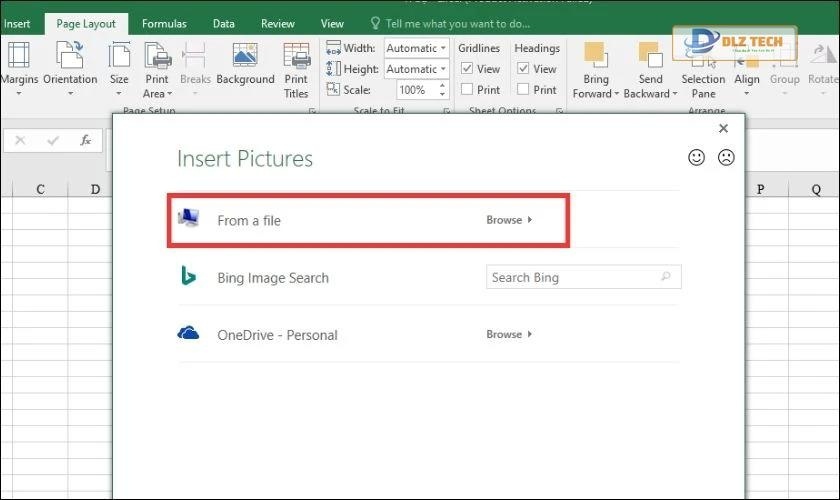 Chọn vào Background để thay đổi nền Excel