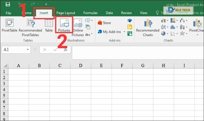 Cách chèn ảnh thủ công vào Excel