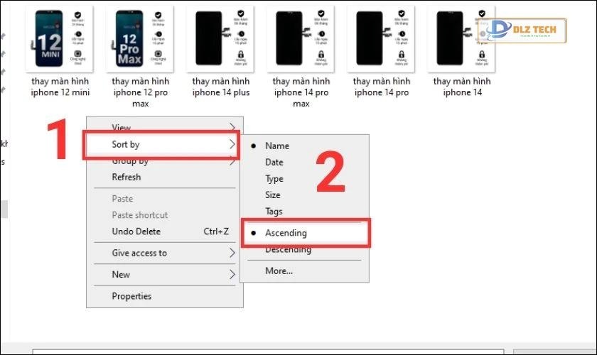 Sắp xếp các file ảnh theo thứ tự