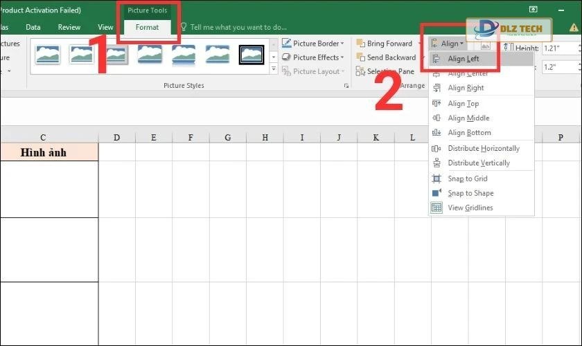 Điều chỉnh vị trí của các ảnh