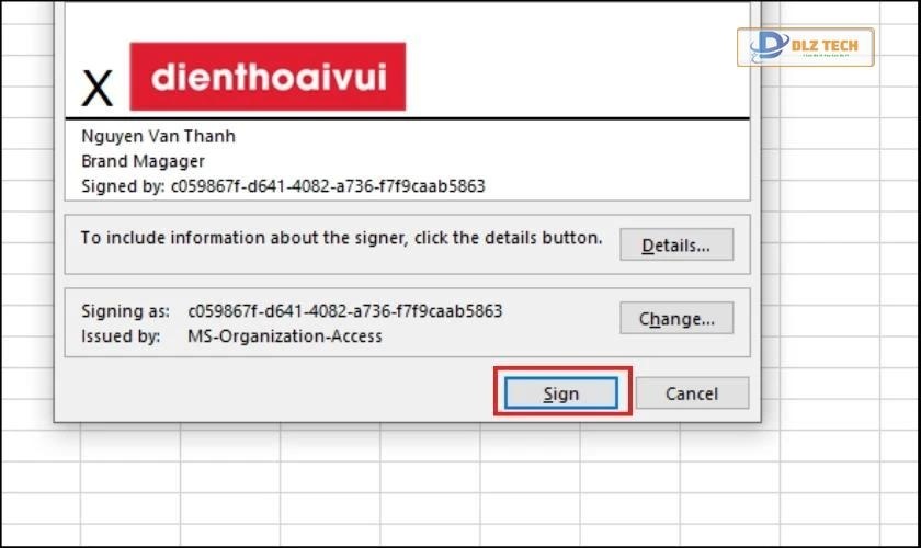 Chèn hình ảnh, logo chữ ký vào file Excel