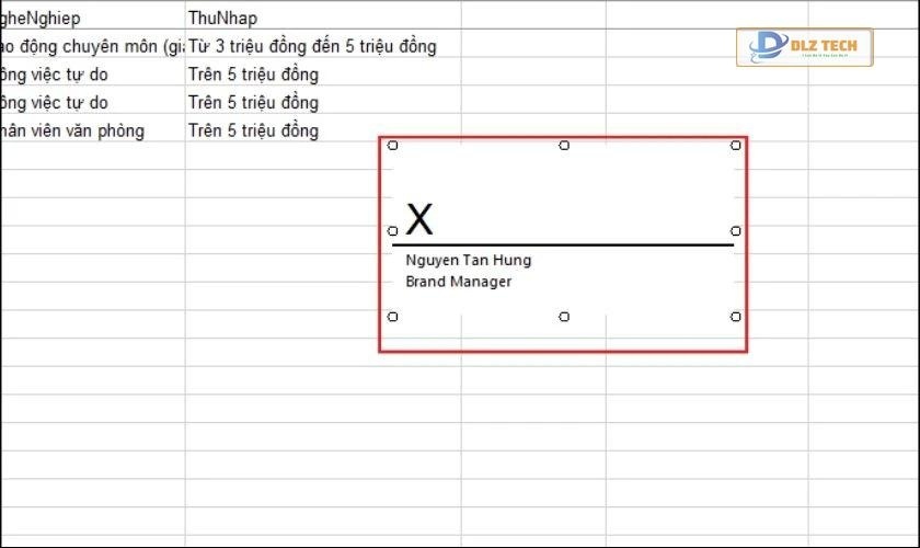 Cách chèn chữ ký điện tử vào file Excel 