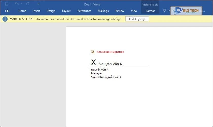 insert chữ ký digital vào word 