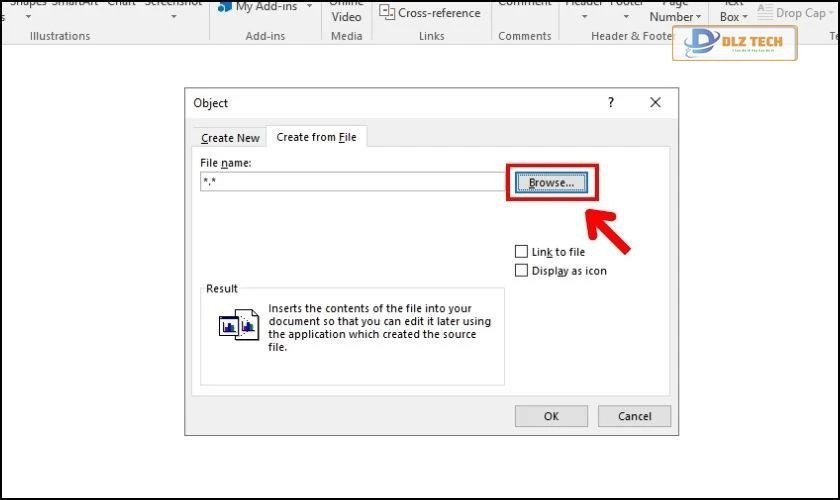 Chọn Browse để tìm file PDF