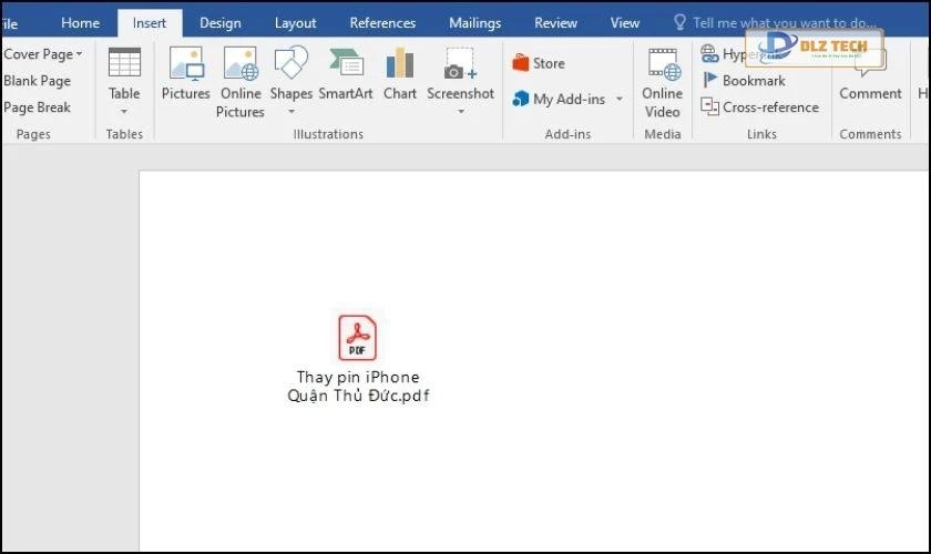 Biểu tượng PDF trong Word