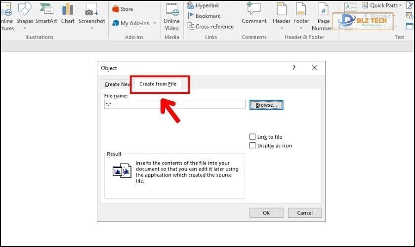 Chọn Create from File