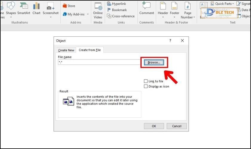 Chọn Browse để tìm file PDF