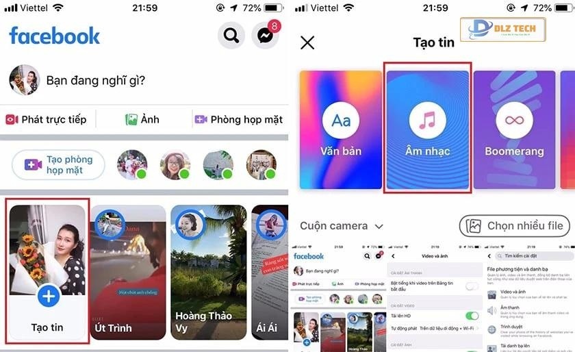 cách chèn lời bài hát vào Story Facebook