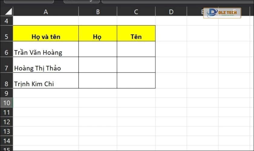 Cách chia cột thành nhiều cột trong Excel bằng công thức