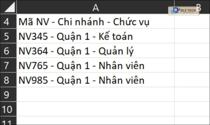 Cách chia đôi cột trong Excel theo dấu phân tách