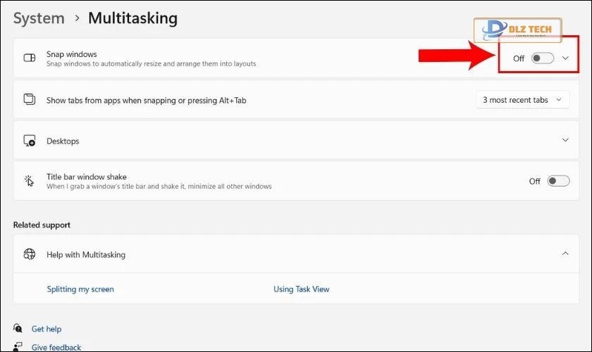 Tắt chế độ chia màn hình 