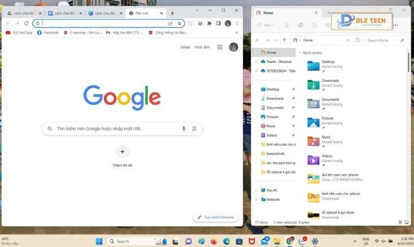 Cách chia đôi màn hình laptop bằng tổ hợp phím tắt 