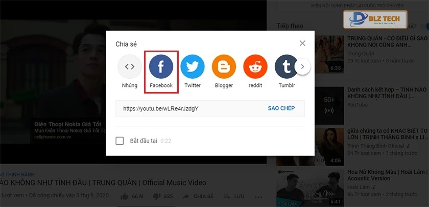 Cách chia sẻ video Youtube lên Facebook qua đường dẫn trên máy tính