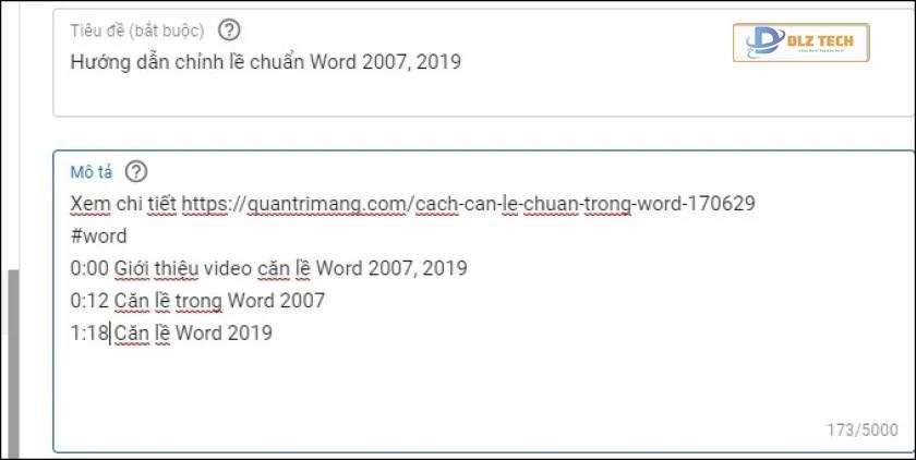 Mở bảng chỉnh sửa để thêm các chapter