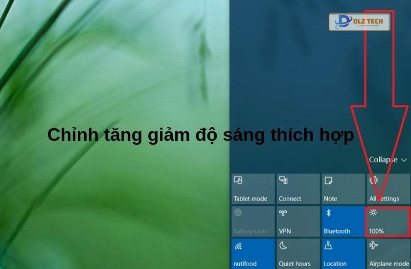 chỉnh độ sáng màn hình laptop trên menu trong windows bước 3