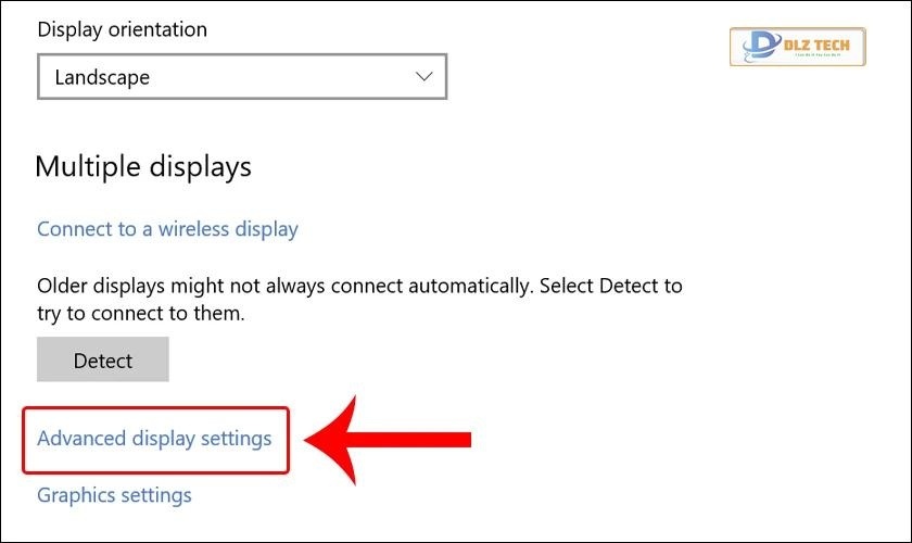 Chọn Advanced display settings