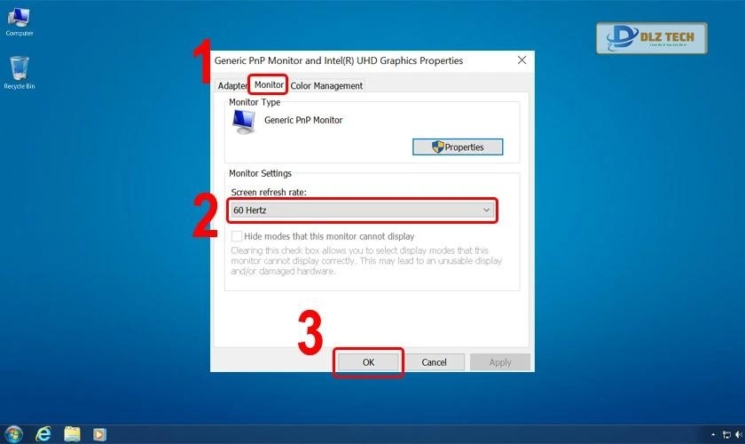 Chọn Tần số quét phù hợp