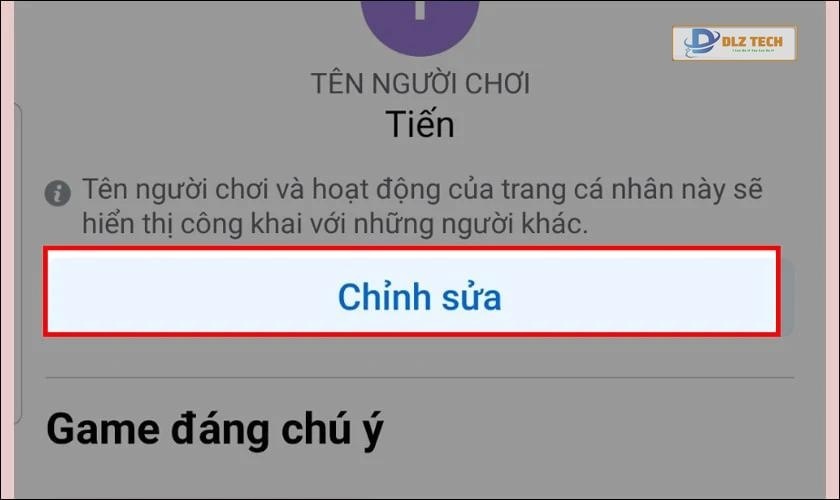 Chọn chỉnh sửa thông tin