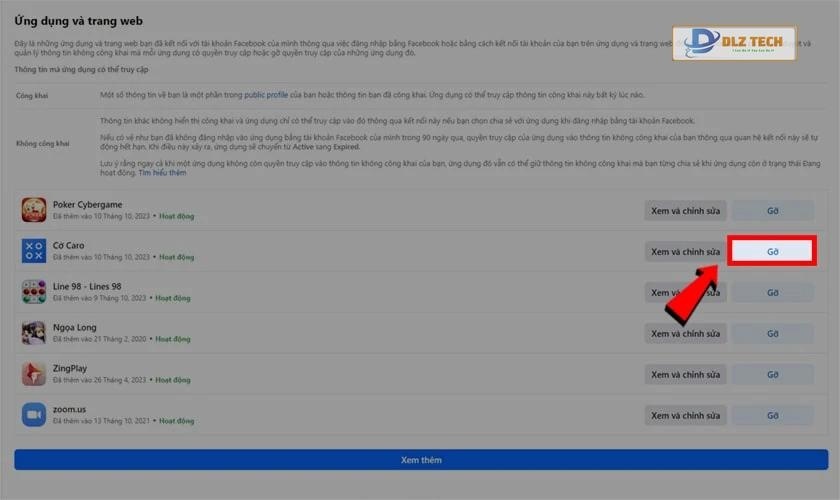 Tìm ứng dụng và gỡ bỏ