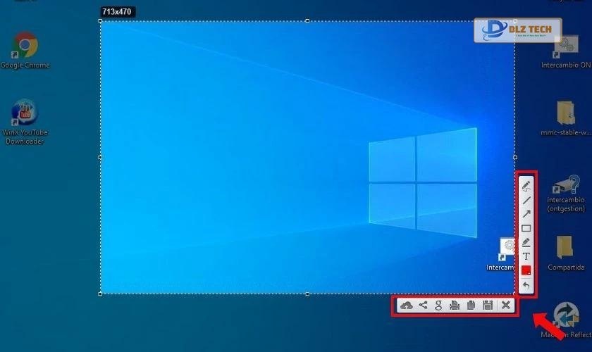 Bấm giữ chuột và chọn vùng cần chụp ảnh