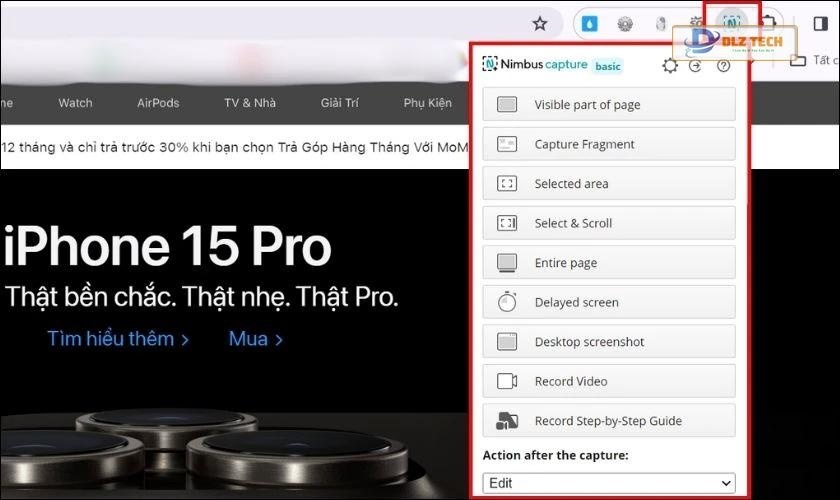 Cài đặt tiện ích Nimbus vào trình duyệt web