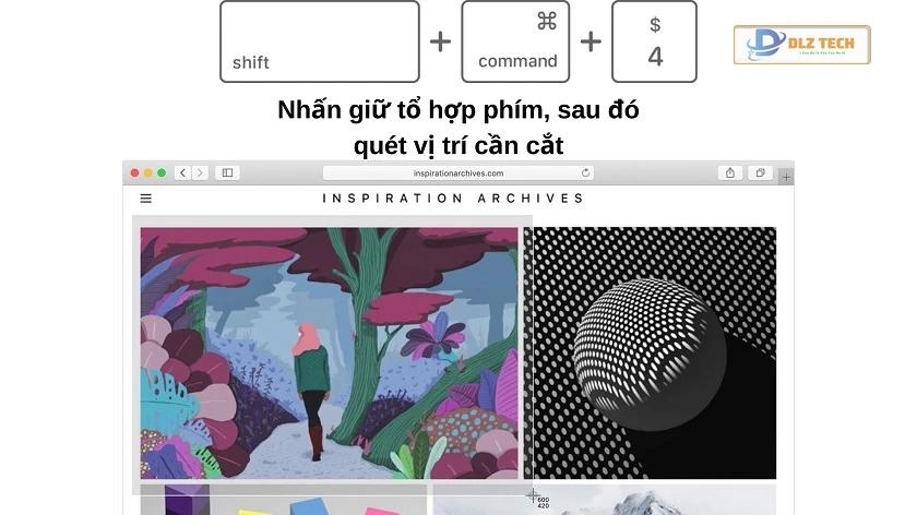 Cách chụp màn hình Mac bằng shift command 4