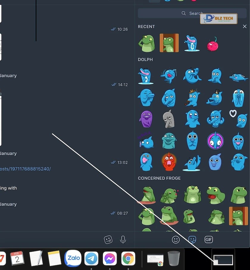 Gửi hình screenshot MacOS trên Telegram