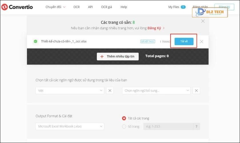 chuyển đổi file jpg sang excel thành công và chỉnh sửa